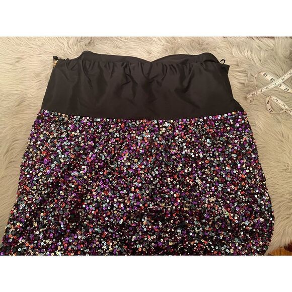 Anthropologie- Sequined Bow-Tie Mini Dress size 24 W - Picture 7 of 10